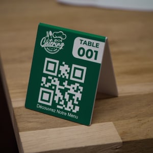 Customizable Table Easel With QR Code, Logo and Table Number Modern ...