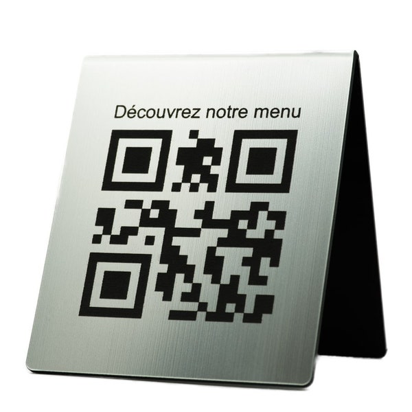 Chevalet QR Code Gravé Personnalisé pour Menus Restaurant, Support Hygiénique et Innovant pour Présentation de Menus Sans Contact