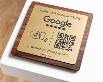 Spersonalizowany uchwyt na kod QR – drewno i grawerowana tabliczka – Recenzje Google, NFC – Restauracja i hotelarstwo – Profesjonaliści