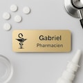 Personalized Pharmacist Badge – Gold – Gift for Medical Student, Gift for Him/Her product logo