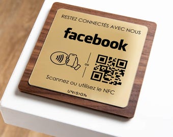 Custom QR Code Display – Wood and Engraved Plaque – Google Reviews