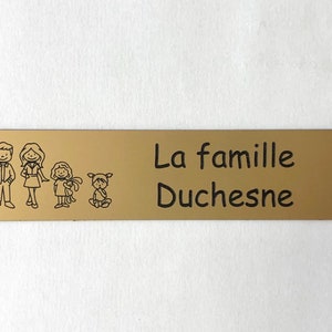 Plaque Adhésive pour boîte aux lettres avec Famille Personnalisé , taille Standards 10 x 2,5 cm, plaqué gravé haut de gamme, Cadeau image 10