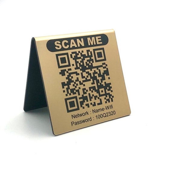 Custom QR Code WIFI Stand for Restaurant, Hotel, Airbnb, Gîtes