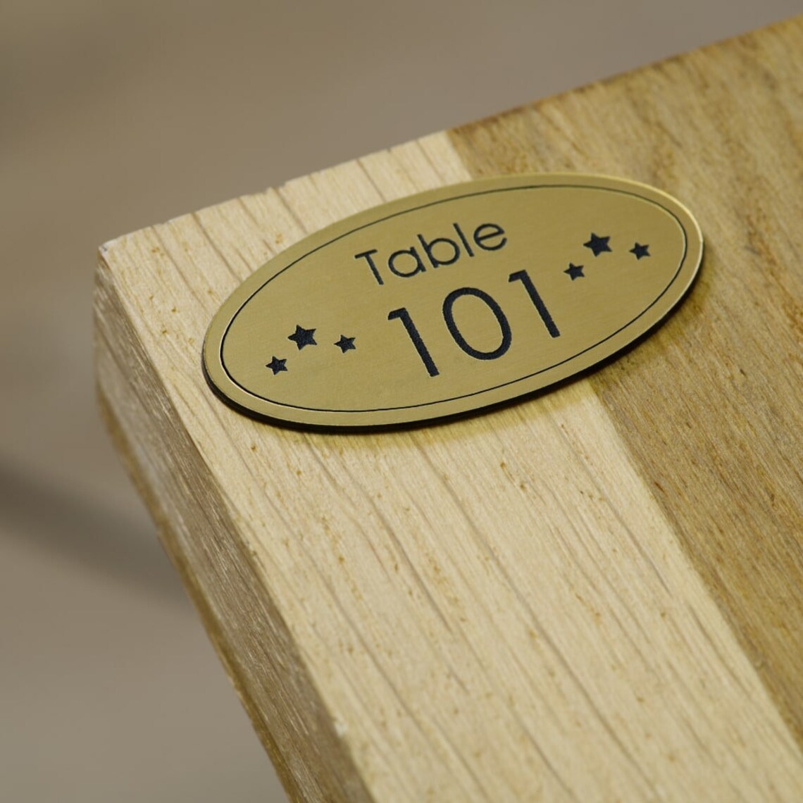 Personalized Oval Restaurant Table Number – Engraved Plaque, Modern and ...