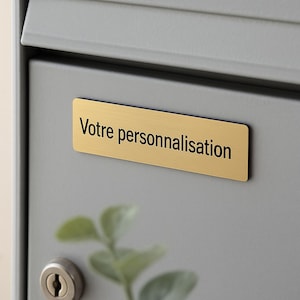 Personalized Engraved Plastic Mailbox Plaque – Adhesive, Standard Size 10x2.5 cm (STOP ADS Included)