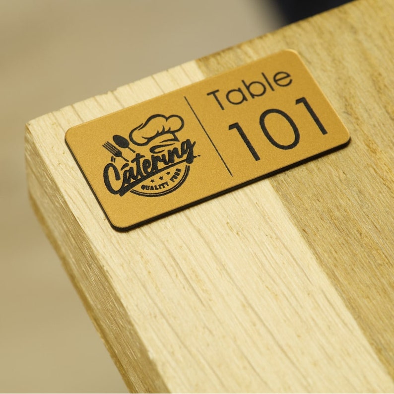 Numéro de Table Restaurant Personnalisé avec Votre Logo Plaque gravé Design Original image 6