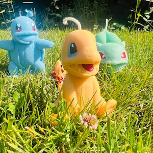 Starter Poke Type Inspired Candle - Soy Wax - Charmander Bulbasaur Squirtle Gamer Gift