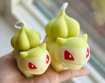 Grass Starter Poke Type Inspired Candle - Soy Wax - Bulbasaur Gamer Gift