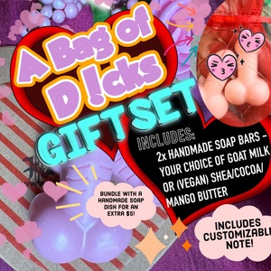 バッグ・オブ・ディックス：手作り石鹸2個、ヤギミルクまたはビーガン