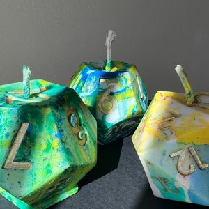 RPG D12 or D20 Dice Candle - Magic: the Gathering gift