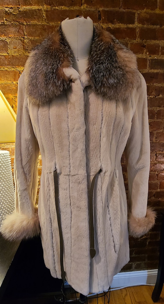 VTG sheared blonde mink coat, fur coat, fox fur