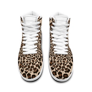 Leopard Print Custom Shoes Unisex Sneakers White Basketball Sports Shoe