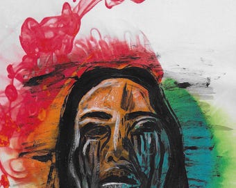 Piscina de lágrimas: retrato abstracto y emotivo.