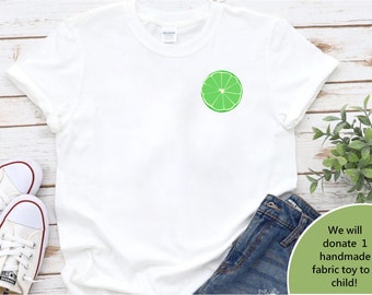 Lime Pocket T-Shirt, Summer Foodie Tee, Unisex Fit