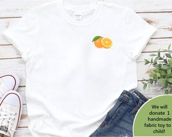 Orange Pocket T-Shirt: Minimalist Foodie Shirt