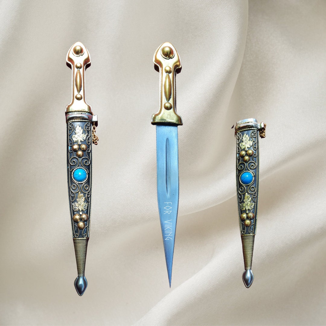 Personalized / Handmade Daggers / With Ornate Sheath and Stalk unsharpened.  Perfect for Wedding, Ren Fairs, Reenactments, Gifts, Souvenir. 