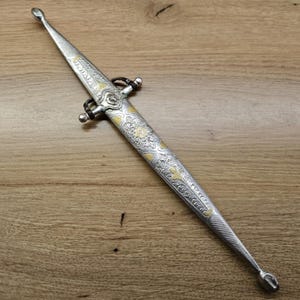 Silver-plated dagger, souvenir, with ornaments, handmade