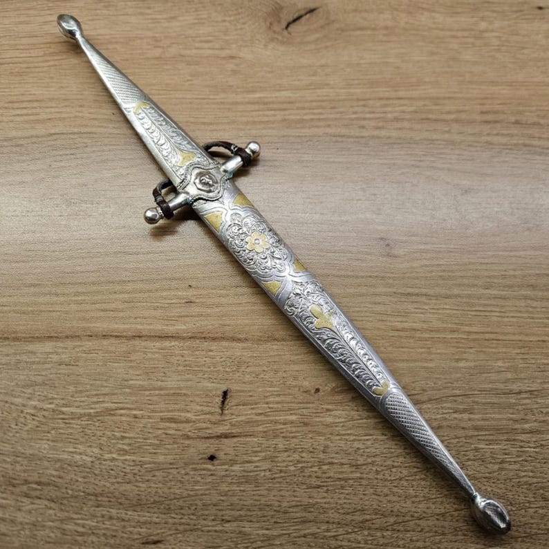 Silver-plated dagger, souvenir, with ornaments, handmade