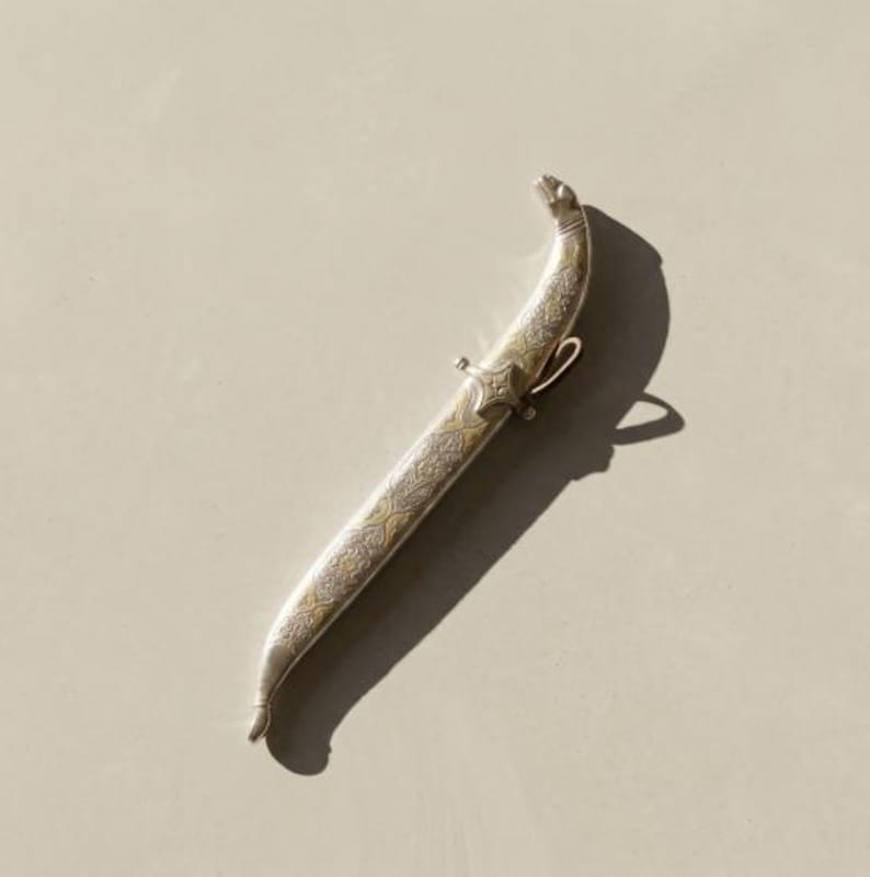 Silver-plated dagger, souvenir, with ornaments, handmade