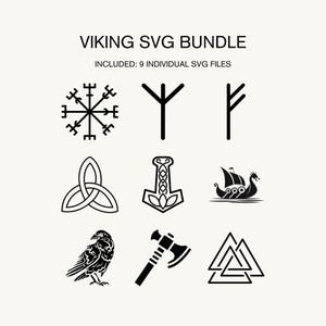 Viking SVG Bundle for Cricut and Laser | Norse Symbols, Runes and Axe Designs | DIY Cut Files for Shirts, Crafts & Gifts
