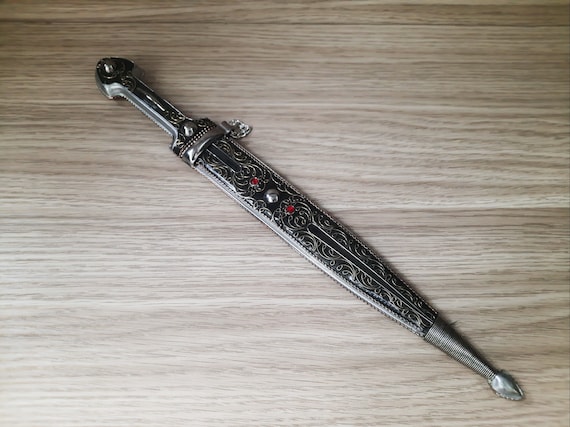 Handmade Medieval Dagger with Ornate Sheath, Viking Costume Accessory