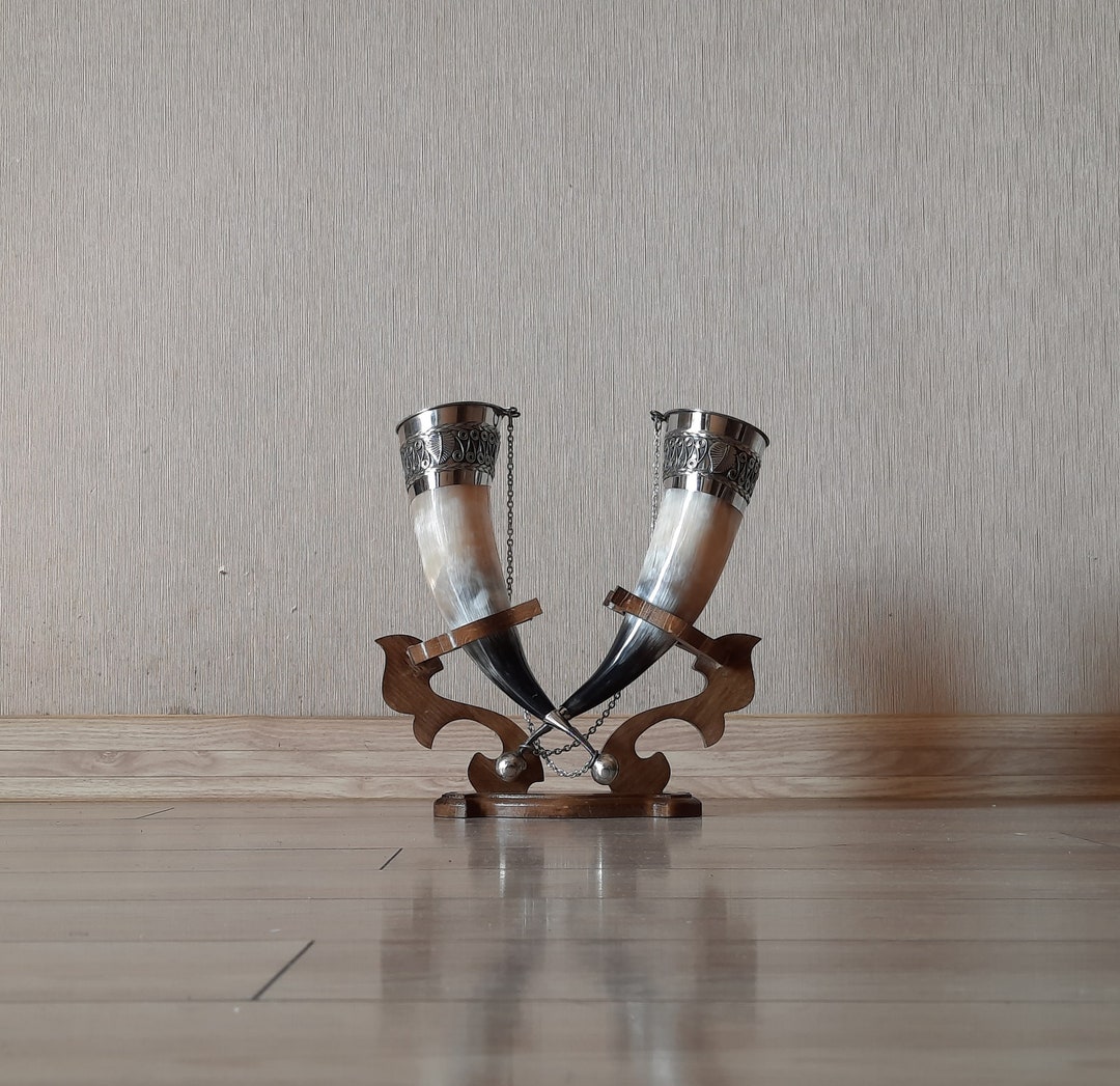 Viking Wedding Horn, Personalized Drinking Horn With Stand, for ...