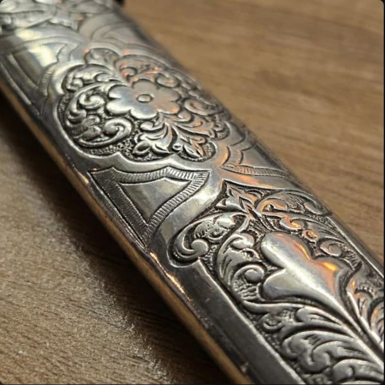 Silver-plated dagger, souvenir, with ornaments, handmade