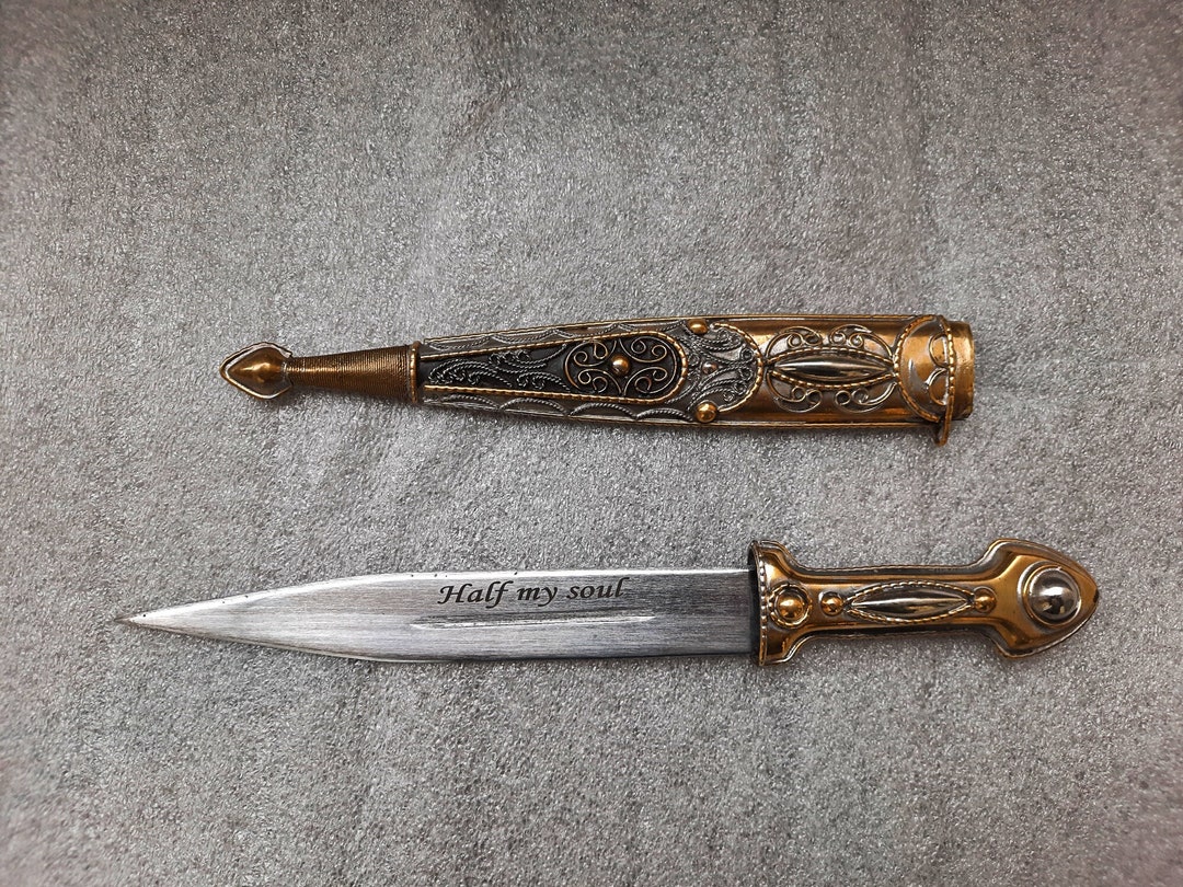 Handmade Dagger With Golden Engraved Sheath Stalk. unshaven - Etsy