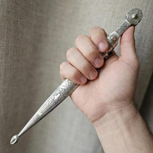 Silver-plated dagger, souvenir, with ornaments, handmade