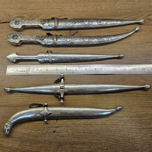 Silver-plated dagger, souvenir, with ornaments, handmade