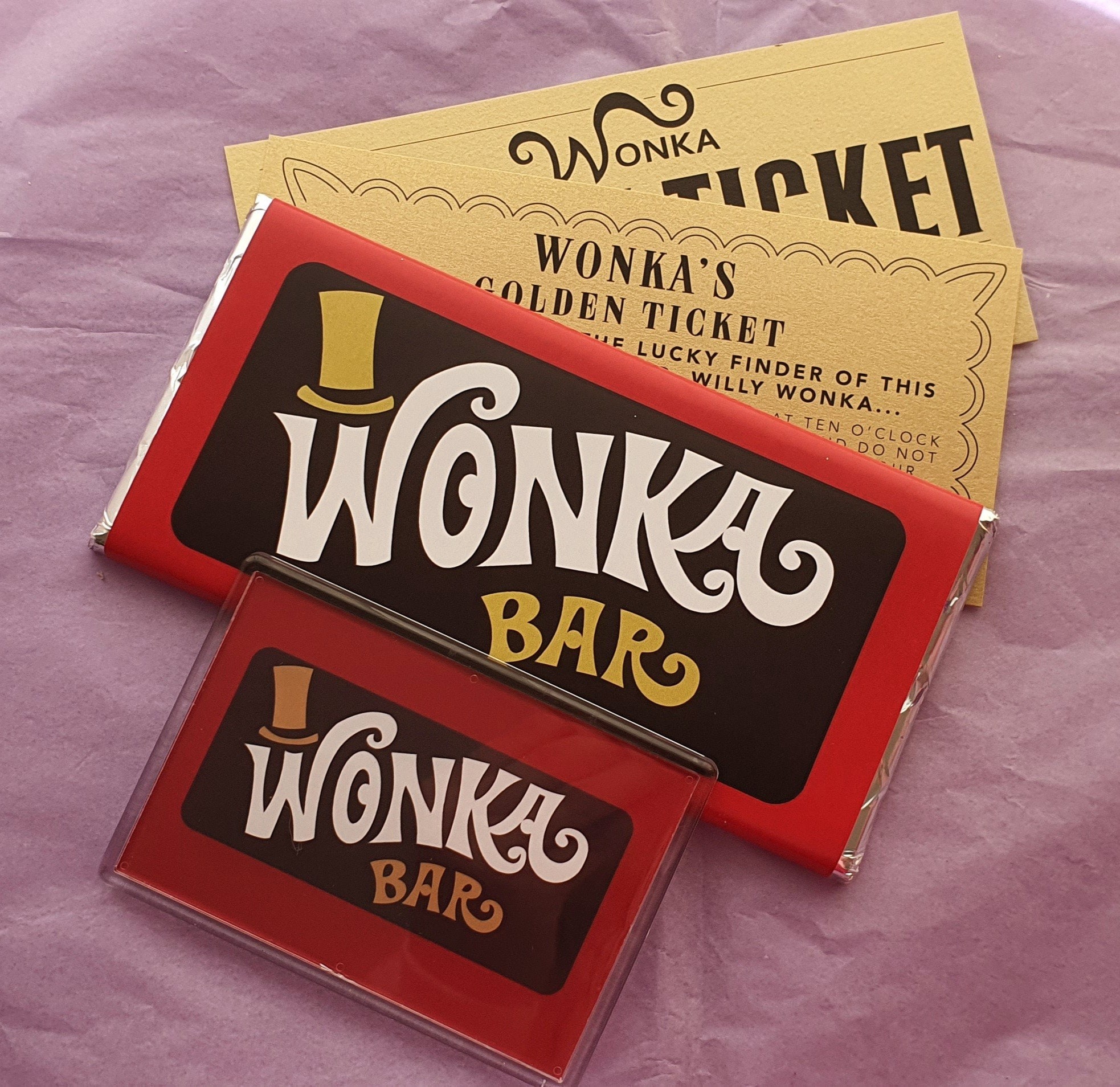 A Selection of Chocolate Flavors / Willy Wonka Chocolate Bar Etsy