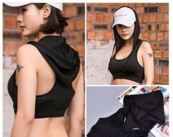 pdf pattern . push up sport bra hoodie. workout bra hoodie. fitness bra hoodie. tank top sport hoodie.women's bra hoodie. bra sewing pattern