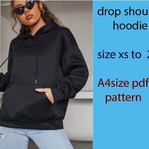 A4size Pdf Sewing Pattern .drop Shoulder Hoodie. Trendy - Etsy