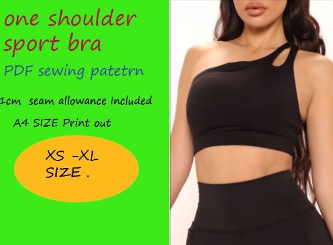 A4 Size Pdf Sewing Pattern . One Shoulder Sports Bra Pattern .gift for