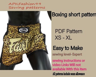 pdf  boxing pattern. muay thai short.muay thai. kick boxing.thai boxing. boxing short. women's and men's  boxing short.boxing sewing pattern