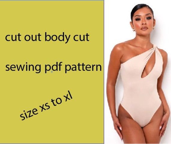 Pdf Sewing Pattern. Cut Out Body Suit. Sexy Bodysuit. Cutout Front