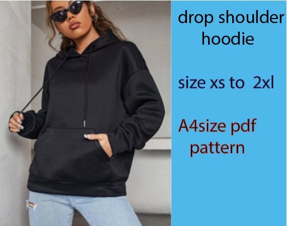 A4size Pdf Sewing Pattern .drop Shoulder Hoodie. Trendy - Etsy