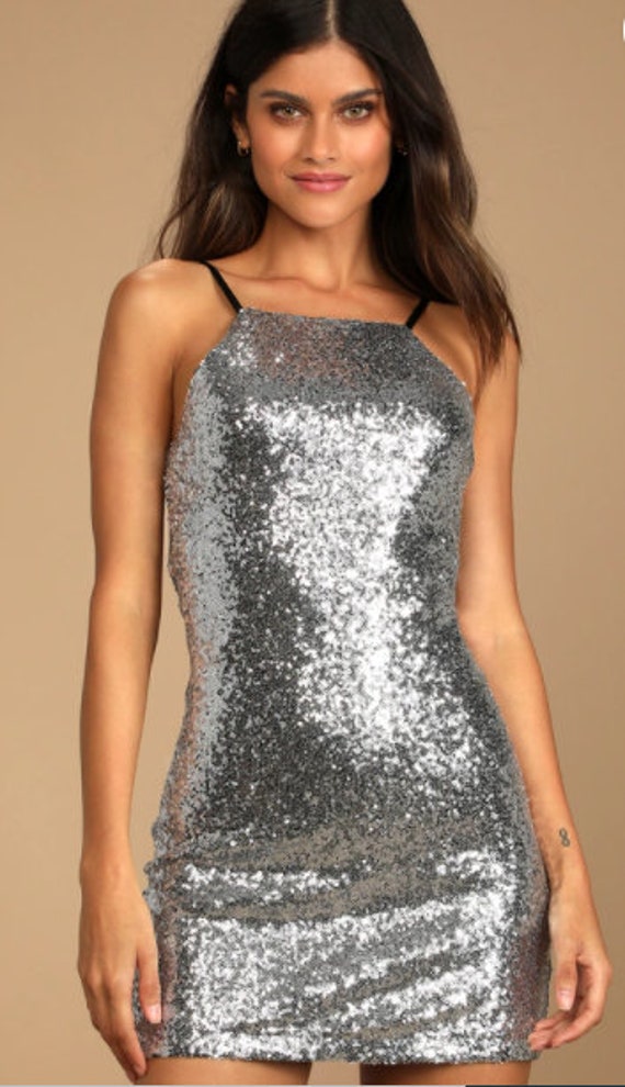 bodycon glitter mini dress
