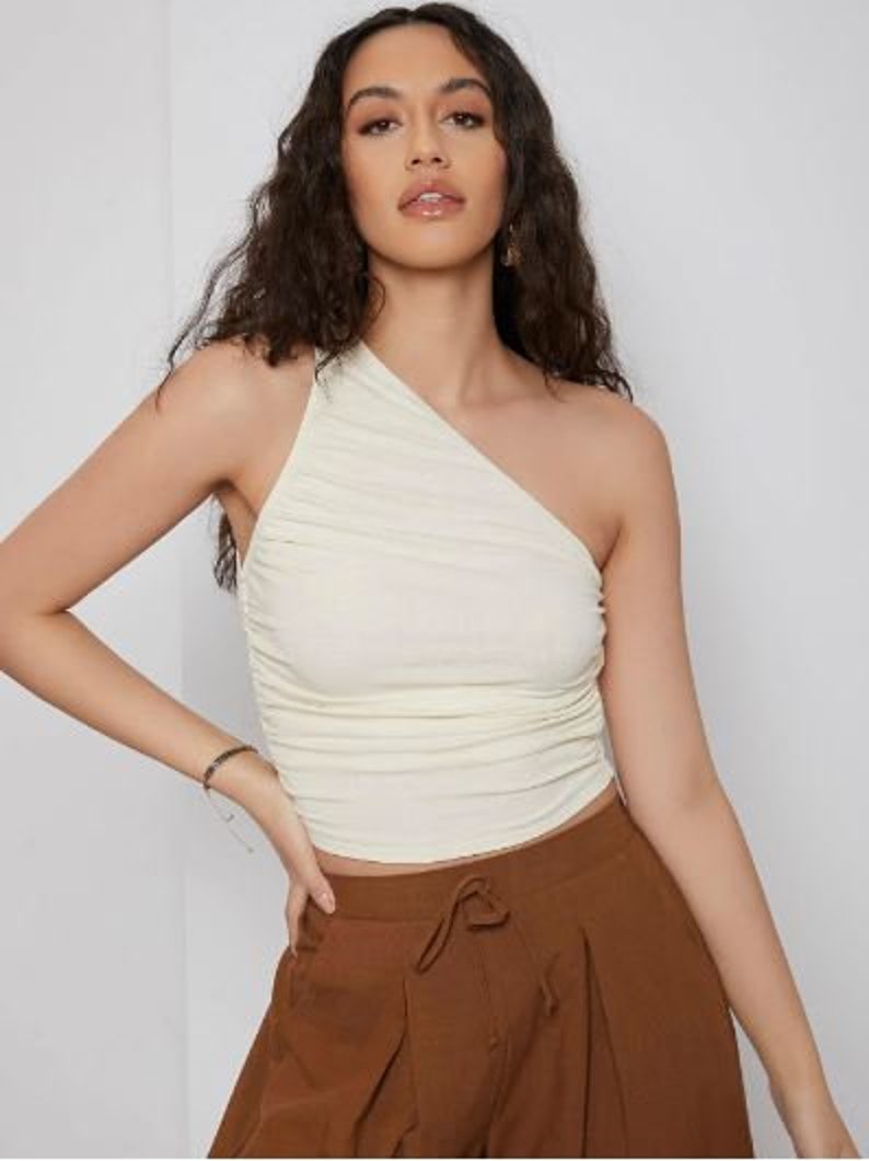 A4size Pdf Sewing Pattern . One Shoulder Rushed Top. Crop Top. Etsy