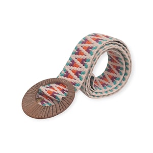 Handmade Boho Woven Belt with  Buckle – Colorful Cotton Waist Belt for Dresses, Shirts  Jeans – Festival  Bohemian Style Accessory