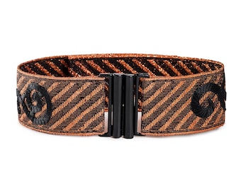 Black and Brown Striped Belt Double Wrap Black Striped Belt | Belts From Century Martial Arts main image 3