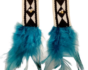 Un Paio Di Orecchini Lunghi In Piuma Blu Con 925 Ganci In Argento - Foto 9