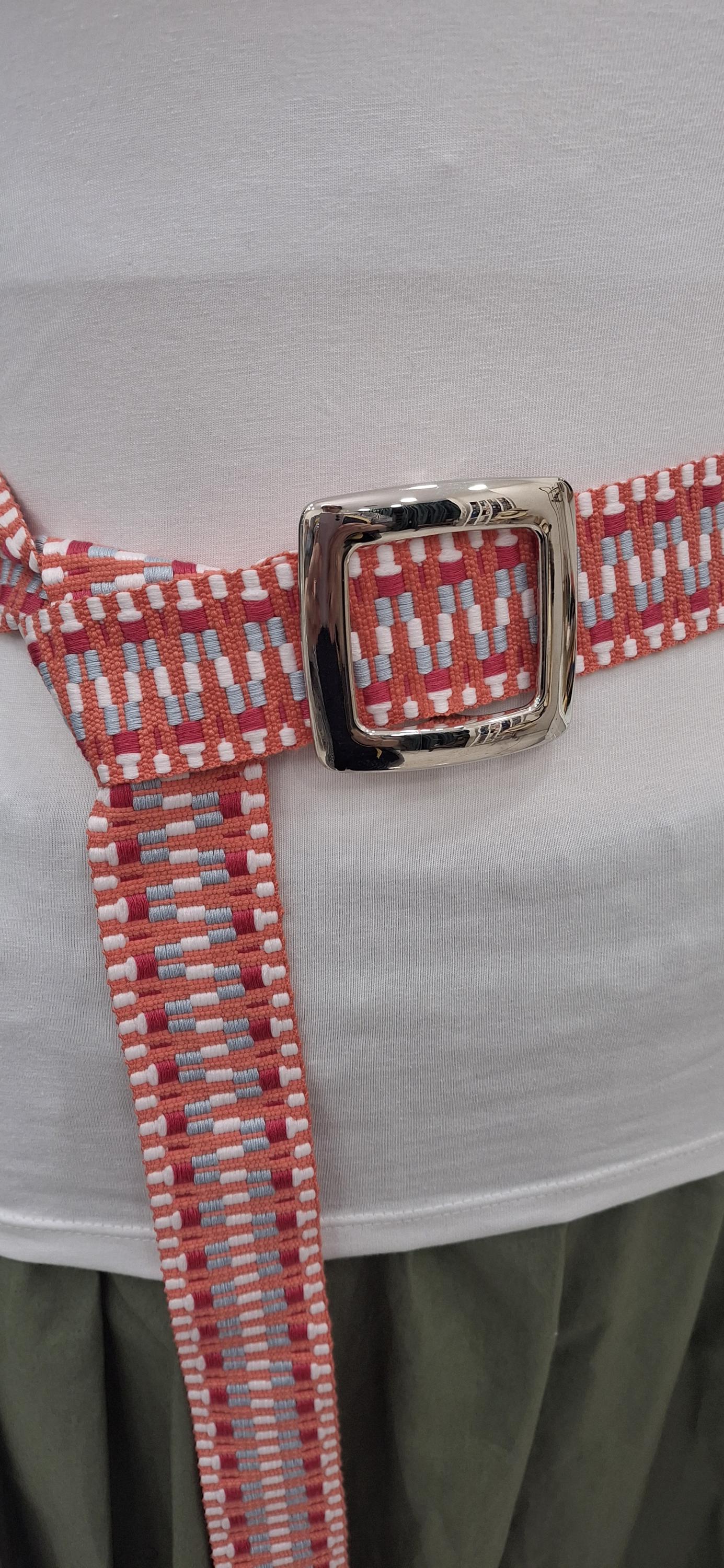Handmade Woven Sash Belt: Colorful Bohemian Style, Metal  display picture 2