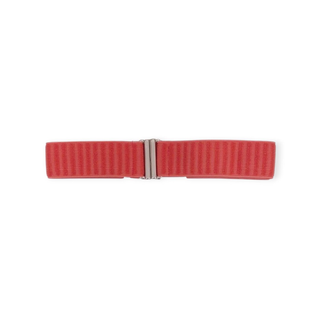 Red Elastic Belt with Gold Knot Buckle The Cassie Red Stretch Waist Belt main image 4