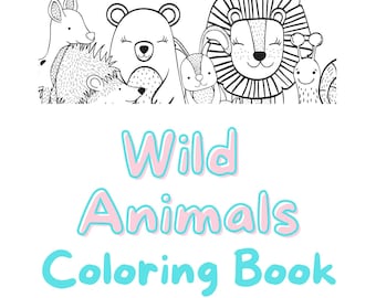 Wild Animals Coloring Book, Printable Coloring Book, Printable, Coloring Book
