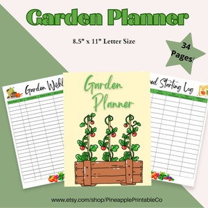 Printable Garden Planner: Layout, Seed Tracker, Harvest Log (PDF)