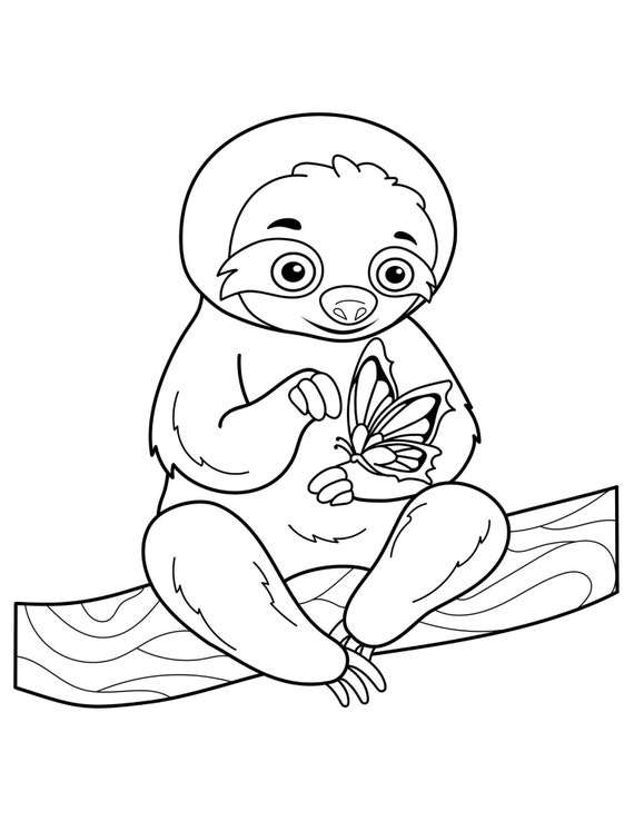 sloth coloring book sloth coloring pages printable coloring etsy hong kong