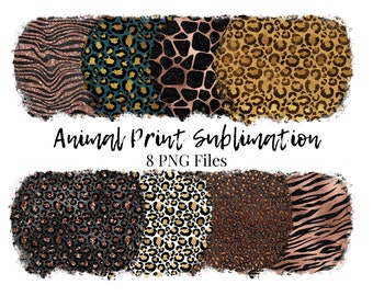 Fondos de sublimación con estampado animal: leopardo y guepardo (descarga digital PNG)