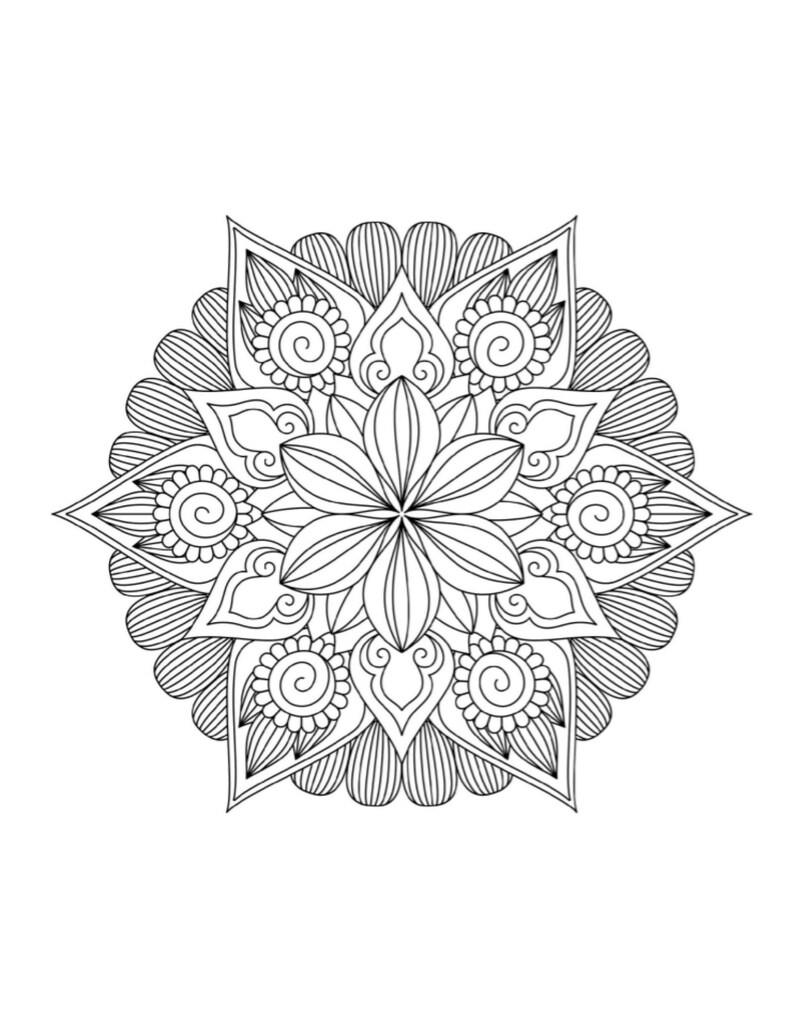 Mandala, Mandala-Malvorlagen, druckbare Mandala-Seite, druckbare Malvorlagen, Mandalas, Malvorlagen für Erwachsene, Mandala-Malvorlagen Bild 7