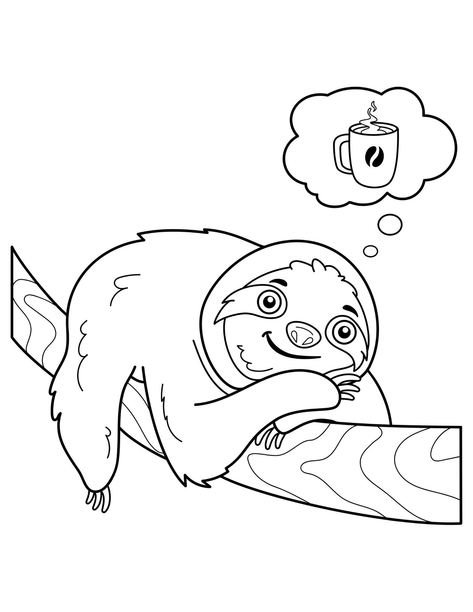 Sloth Coloring Book, Sloth Coloring Pages, Printable Coloring Book